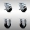 Service Caster 3 Inch SS Hard Rubber Wheel Swivel Top Plate Caster Set with 2 Brake 2 Rigid SCC SCC-SS20S314-HRS-TLB-2-R-2 - alternate 1